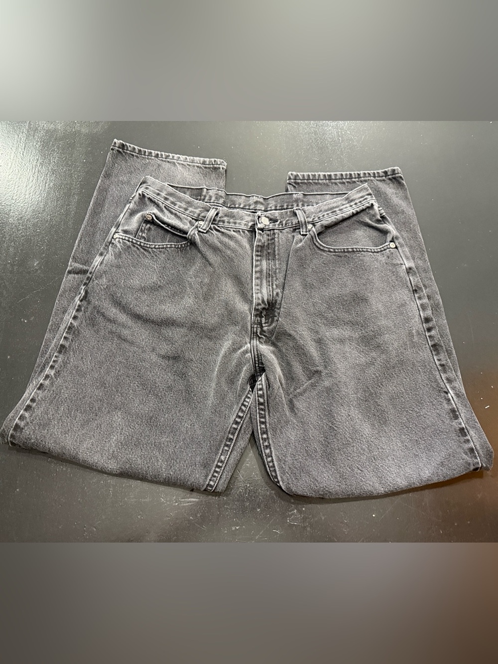 Wrangler Washed Black Straight Fit Jeans